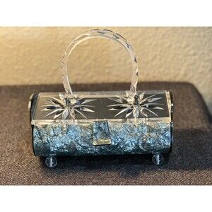 Vintage 1950’s Gilli Originals Clear Carved Lucite Box Bag
